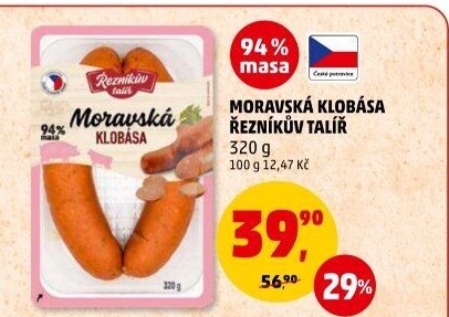 Moravská klobása Řezníkův talíř