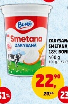 Smetana zakysaná Boni 18%