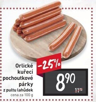 Párky kuřecí orlické pochoutkové