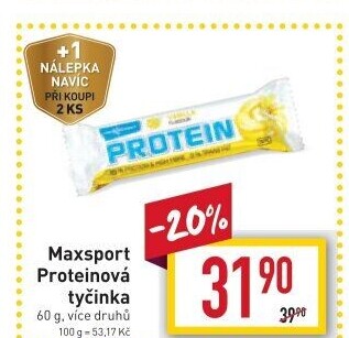 Proteinová tyčinka bez lepku Protein Maxsport