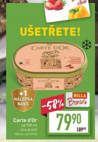 Zmrzlina ve vaničce Carte D'