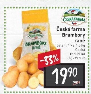 Brambory konzumní rané Česká farma