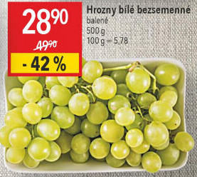 Hrozny bílé bezsemenné