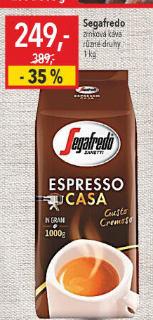 Zrnková káva Espresso Casa Segafredo