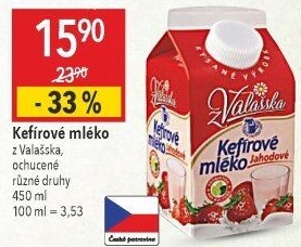 Kefírové mléko ochucené Mlékárna Valašské Meziříčí