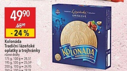 Lázeňské oplatky Kolonáda Opavia