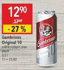 Pivo světlé výčepní Originál 10° Gambrinus