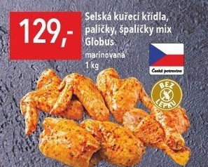 Selská kuřecí marinovaná křídla a stehna mix Globus
