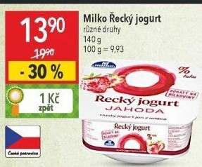Ochucený jogurt řecký 0% Milko