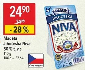 Sýr Niva Jihočeská 50% Madeta
