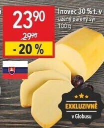Sýr uzený pařený 30% Inovec