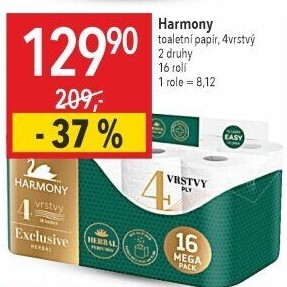 Toaletní papír 4vrstvý Exclusive Harmony