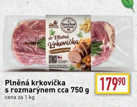 Krkovička plněná rozmarýnem Snadné vaření Kostelecké uzeniny
