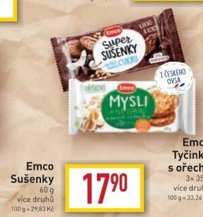 Ovesné sušenky Mysli na zdraví Emco