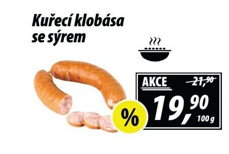 Kuřecí klobása se sýrem