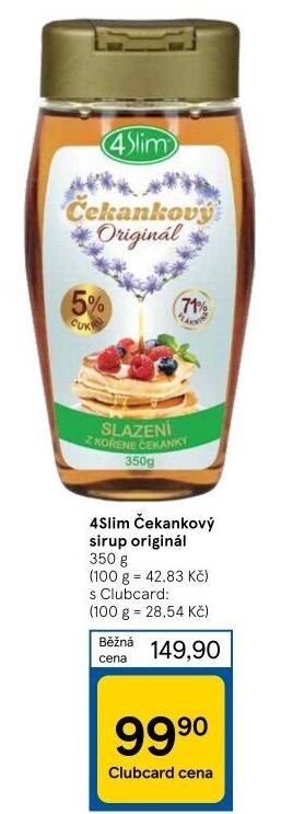 Čekankový sirup 4Slim