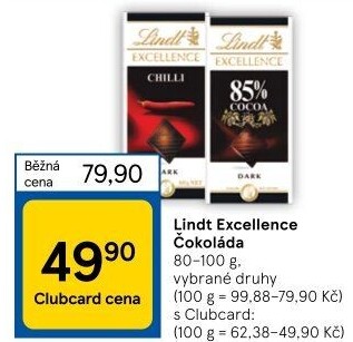 Čokoláda Excellence Lindt