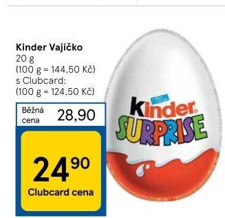 Čokoládové vajíčko s překvapením Kinder Surprise