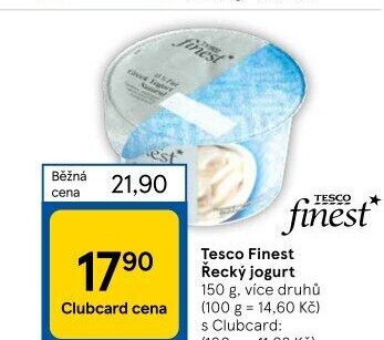 Jogurt řecký Tesco Finest