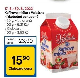 Kefírové mléko ochucené Mlékárna Valašské Meziříčí