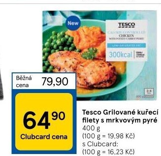 Kuřecí filety s mrkvovým pyré Tesco