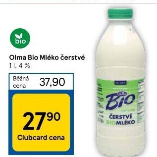 Mléko čerstvé Bio Olma - 4% plnotučné