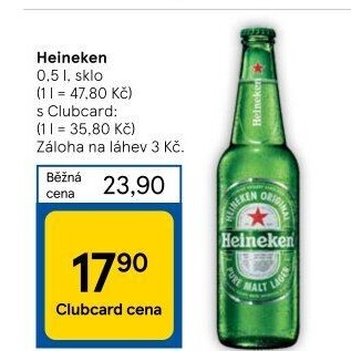 Pivo světlý ležák Heineken