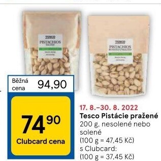 Pražené pistácie Tesco