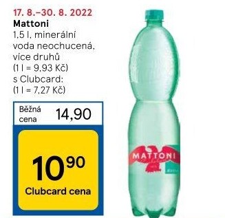 Přírodní voda Mattoni