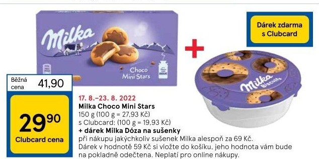 Sušenky Choco Minis Milka