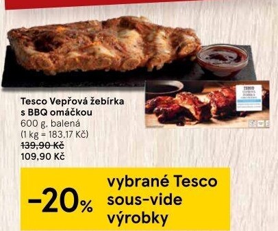 Vepřové žebra Sous vide Tesco
