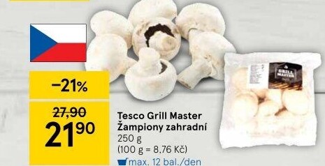 Žampiony zahradní Grill Master Tesco
