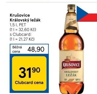 Pivo světlé Královský ležák 12° Krušovice