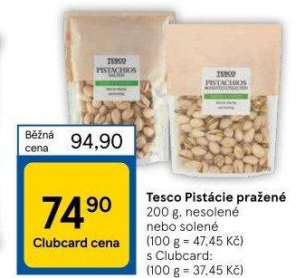 Pražené pistácie Tesco
