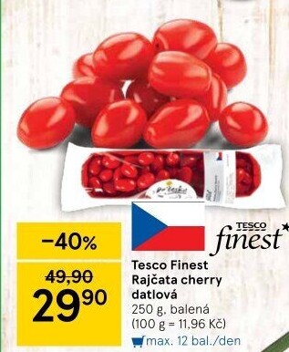 Rajčata cherry Tesco Finest