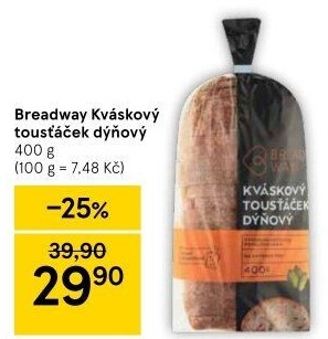 Toustový chléb kváskový dýňový Breadway