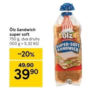 Toustový chléb Sandwich Soft Ölz