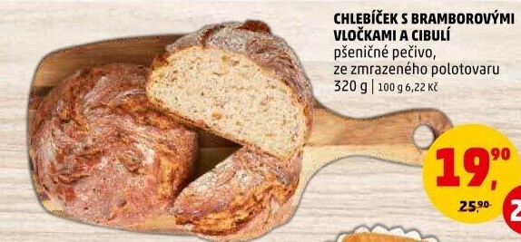 Chléb s bramborovými vločkami a cibulí