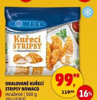 Kuřecí stripsy mražené Nowaco