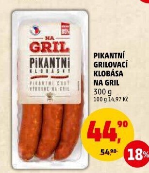 Pikantní klobása Na gril Penny