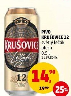 Pivo světlý ležák 12° Krušovice
