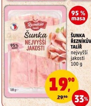 Šunka nejvyšší jakosti Řezníkův talíř