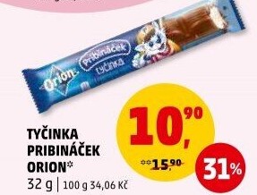 Tyčinka čokoládová Pribináček Orion
