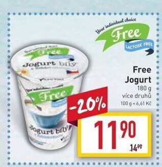 Bílý jogurt bez laktózy Billa Laktose Free