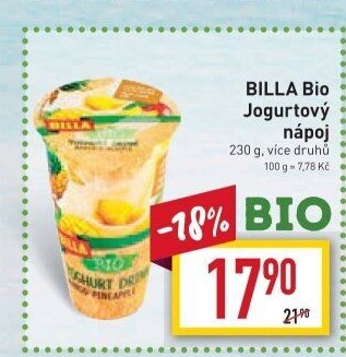 Jogurtový nápoj Naše Bio Billa