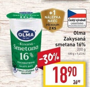 Smetana zakysaná Olma 16%