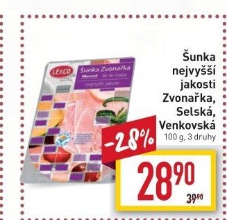 Šunka Zvonařka nejvyšší jakosti LE&amp