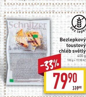 Toustový chléb bez lepku Schnitzer