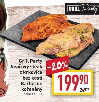 Vepřová krkovice marinovaná steak Grill Party