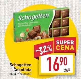 Čokoláda Schogetten Trumpf